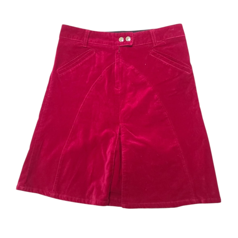 Lip Service Y2k Red Veleteen Mini Skirt, Made In Usa, Size Small